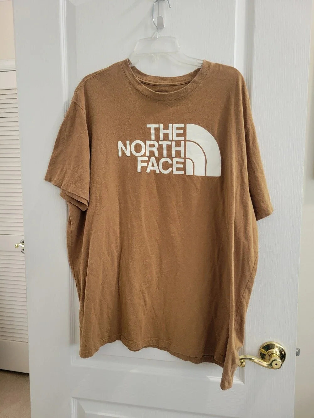 The North Face Brown XXL Men's Cotton Jersey T-Shirt Short Sleeve Crew Neck Logo